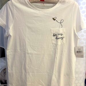 Kate Spade really cute white 'Bee My Honey' Tee - NWT